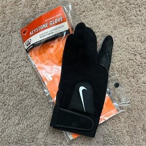 NEW Nike Black Keystone Glove with White Swoosh Adult Large Batting Glove